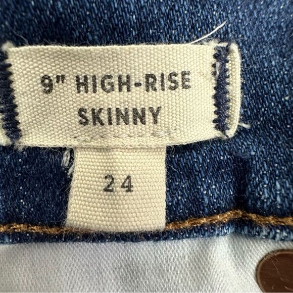 Madewell Women's size 24 High Rise 9”Skinny Distressed Jeans - Picture 9 of 15
